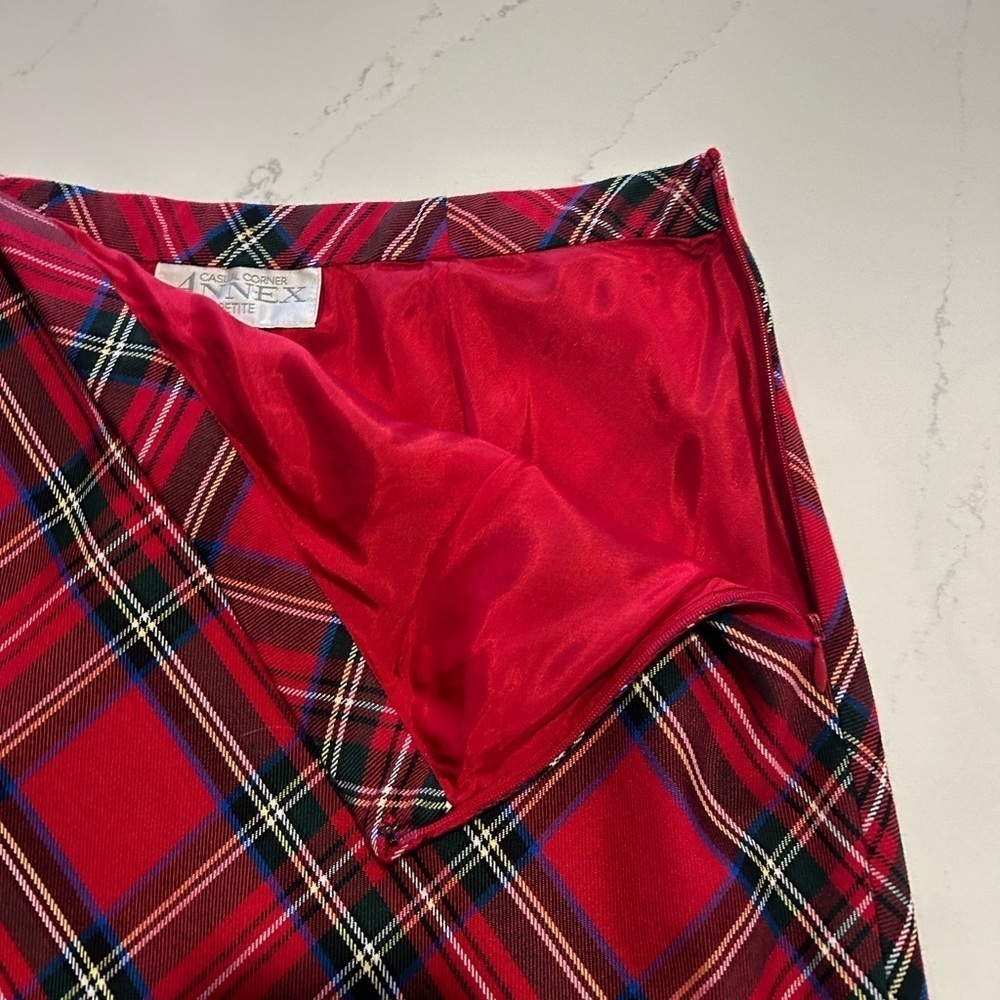 Casual Corner Annex Petite Plaid Midi Lined Skirt Size 6 - Picture 9 of 9